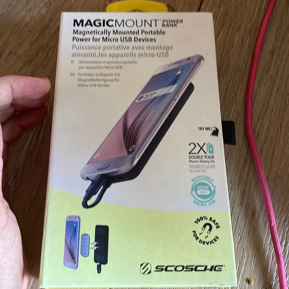 Scosche MagicMount Power Bank Magnetic Mount Portable Power- Micro USB Device